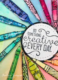 2020, Andrea Sargent, blog hop, Rainbows, Social Stamping, Watercolour, Crafting Forever, It Starts with Art, Stitched Shapes, Circle Punch, vellum,