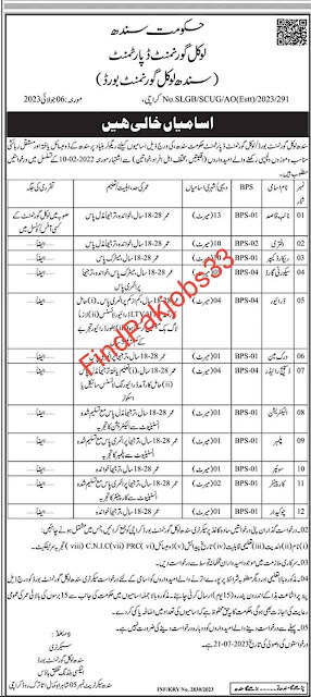 Local Government Deportment Sindh jobs 2023