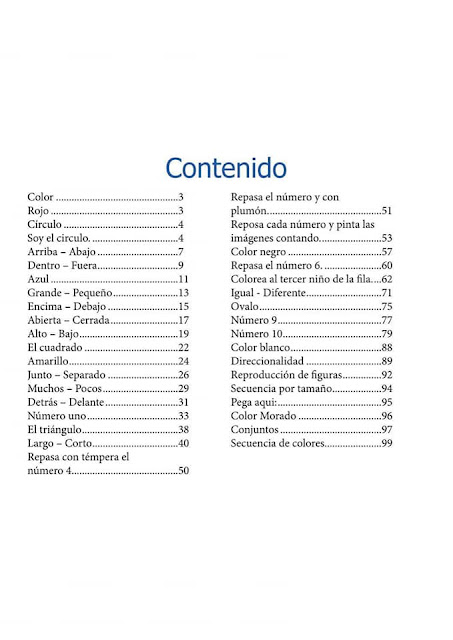 Contenido de Matemática para inicial 3 años