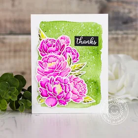 Sunny Studio Stamps: Pink Peonies Thank You Card by Rachel Alvarado