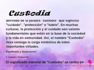 significado del nombre Custodia