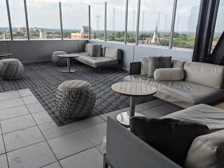 seating at rooftop bar