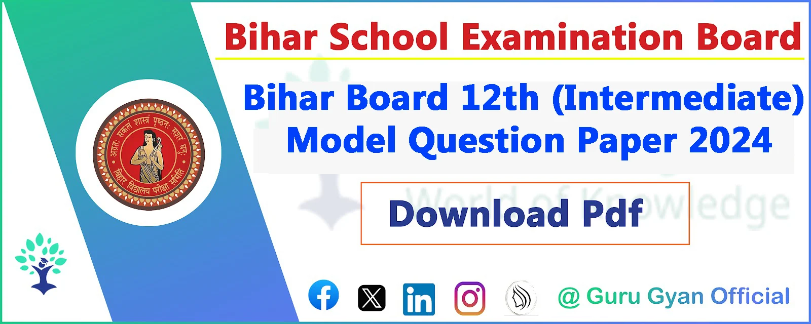 Bihar Board BSEB Inter (12th) Model Set Question Paper 2024