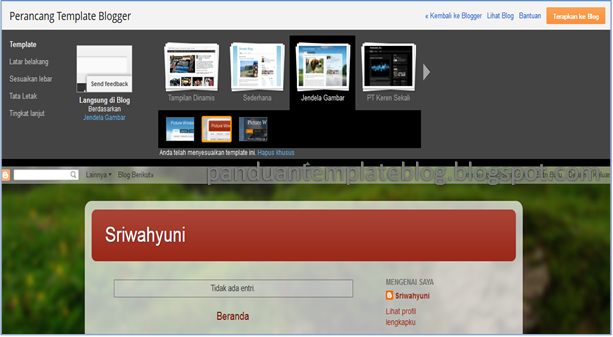 Cara Mengganti Template di Perancang Template Blogger