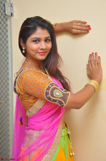 Lucky Sree in dasling Pink Saree and Orange Choli DSC 0382 1600x1063.JPG