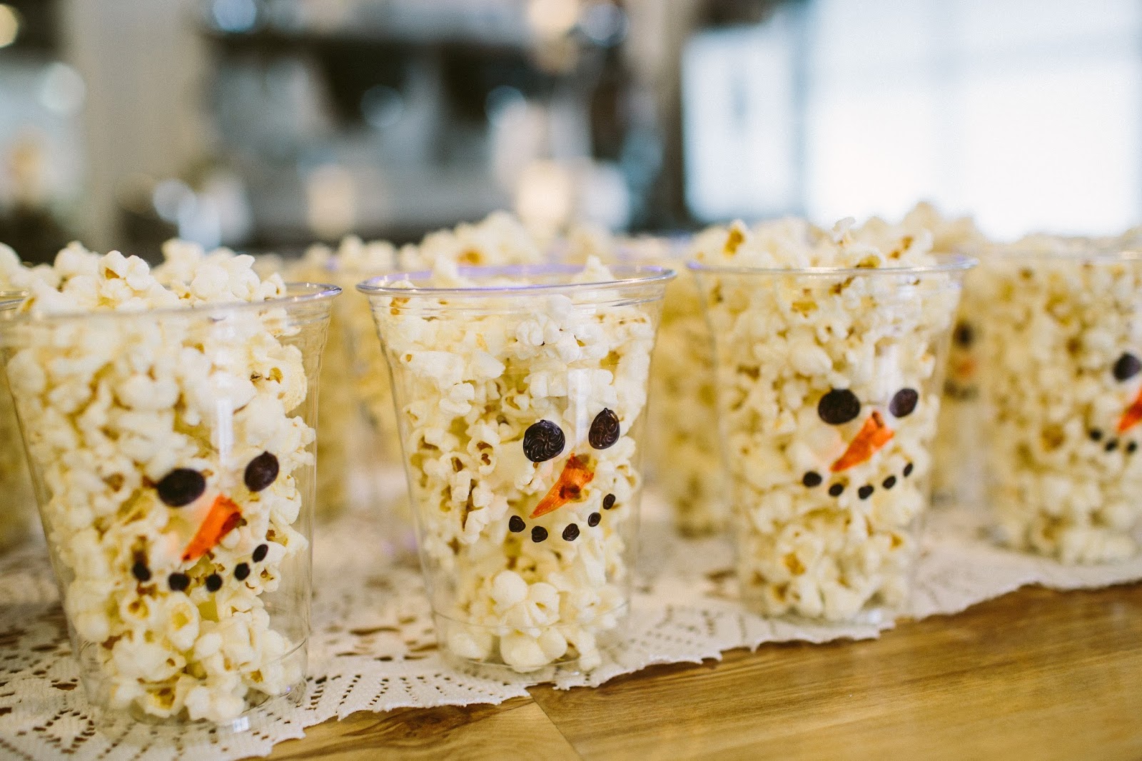 Snowman Cups, Snowman Popcorn Cups, Snowman Treats