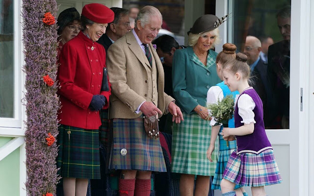 At the Braemar Gathering, the King has stepped out for the first time in the new King Charles III tartan. Princess Anne