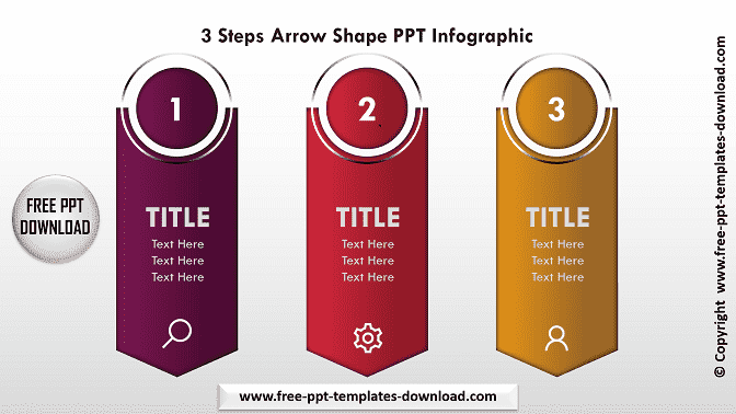 3 Steps Arrow Shape PPT Infographic Download