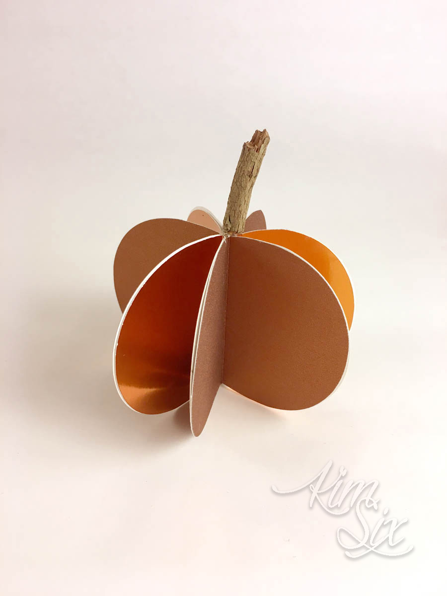 Folded Glitter paper pumpkin