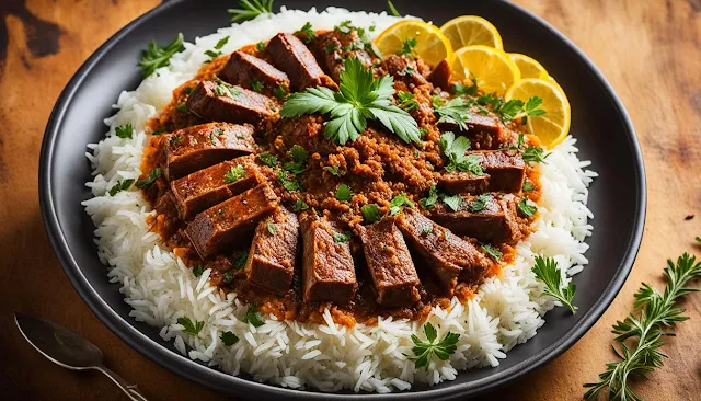 كبسة لحم غنية بالنكهات: وصفة خليجية تقليدية