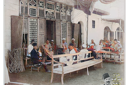 أحد المقاهي في القاهرة القديمة نهاية القرن التاسع عشر 1920