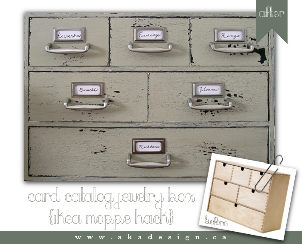 Moppe Card Catalog Jewelry Box