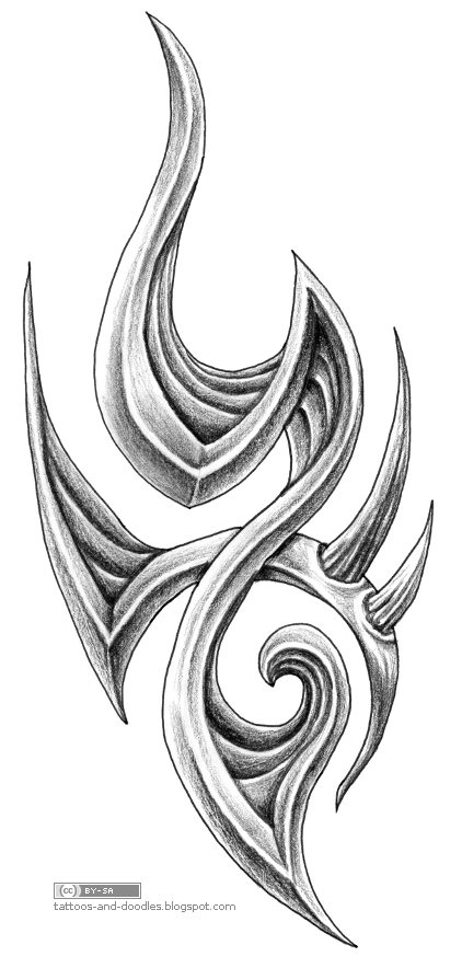 A tribal bio/organic tattoo, I guess. I wish I could do the shading faster