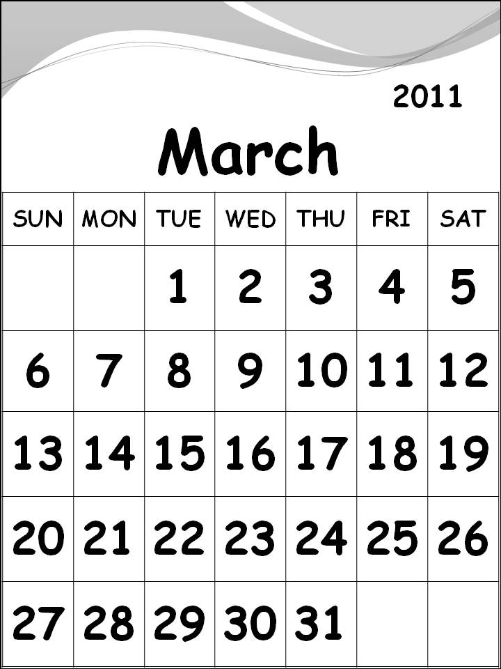 calendars for march 2011. Free Printable Calendar 2011