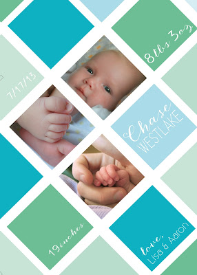 bonhomieDESIGN custom collage baby announcement