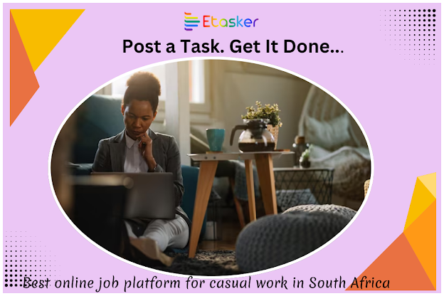 A freelancer completing a task from home, representing the best online job platform for casual work in South Africa.