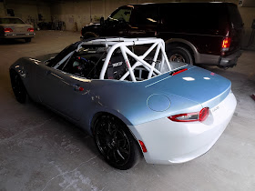 Mazda Miata Race Car before body repairs & paint at Almost Everything Auto Body.