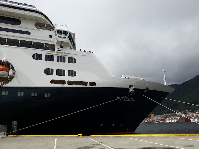 Holland America cruise ship Rotterdam (1997) in Bergen, Norway