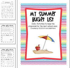 http://www.teacherspayteachers.com/Product/My-Summer-Bucket-List-Summer-booklet-to-review-concepts-246685