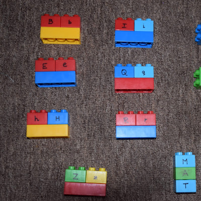 Alphabet Learning Activity with Mega Blocks