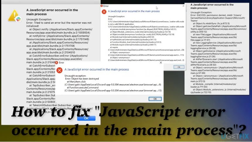 How To Fix A JavaScript Error Occurred In The Main Process