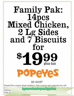 Free Printable Popeyes Chicken Coupons