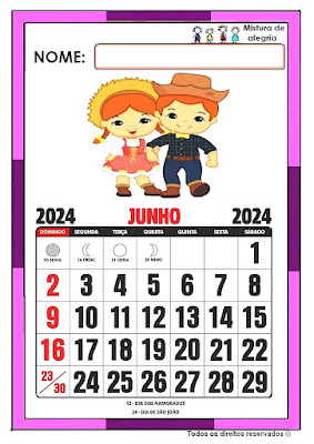 Calendário de 2024 ilustrado