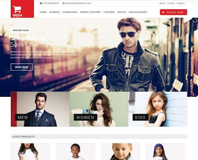 Mega Shop Responsive eCommerce Blogger template 