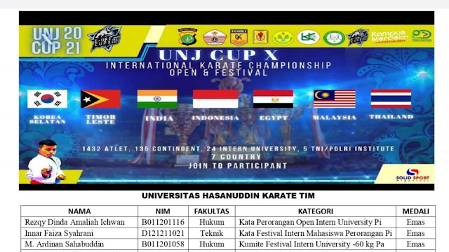 Prof. Farida siapkan Piagam Penghargaan dan Uang Pembinaan Bagi Karateka Juara Internasional dari FH Unhas