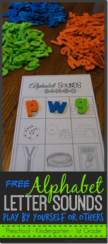 FREE Letter Sounds alphabet game that you can play by yourself or with others; preschool, kindergarten, 1st grade