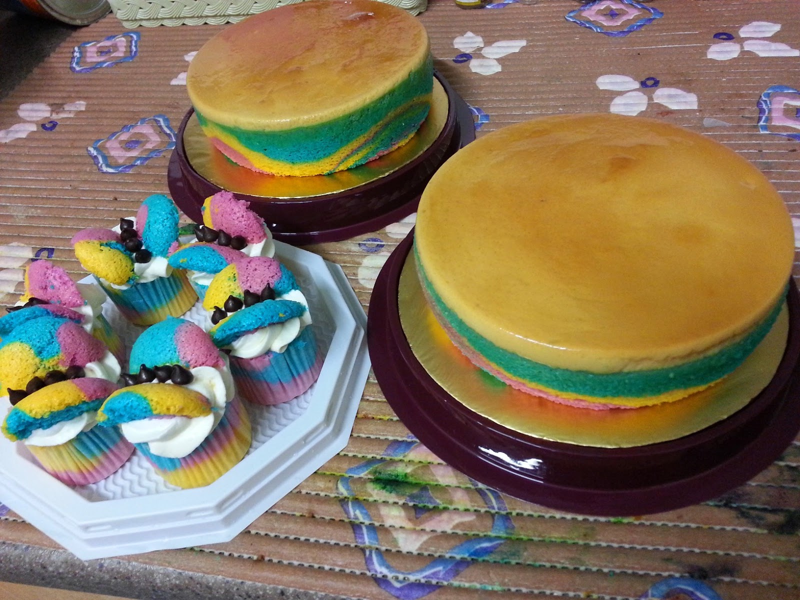 Nyummcakes: kek karamel bulat & kek cawan rama-rama