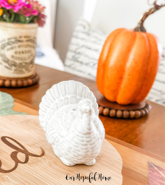 white porcelain turkey shaker