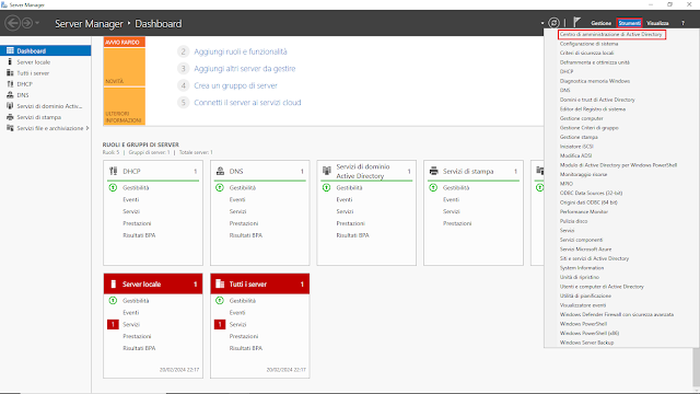 Server Manager, Centro di amministrazione di Active Directory