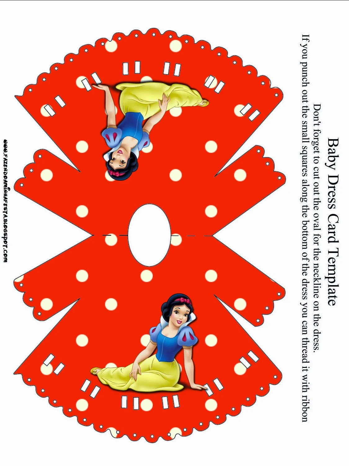 Free Printable Snow White  Baby Dress Invitation.