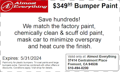 Discount Coupon $349.95 Bumper Paint Sale May 2024