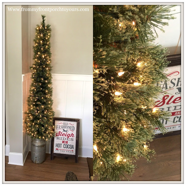 Christmas Decorations-Slim-Pencil-Christmas Tree-Vintage-Milk Jug-Christmas-Tree-Holder-From My Front Porch To Yours