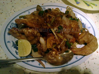 Szechuan Chilli Prawn starters at Jimmy's Kitchen Kolkata