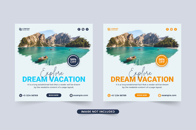 Vacation planner flyer template design free download