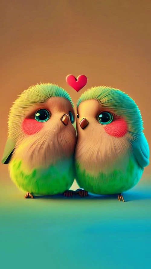 Cute love birds wallpaper