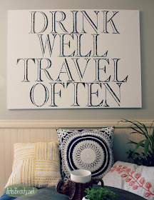 drink well travel often BOHO WORD ART eclectic home decor do it yourself diy wall art