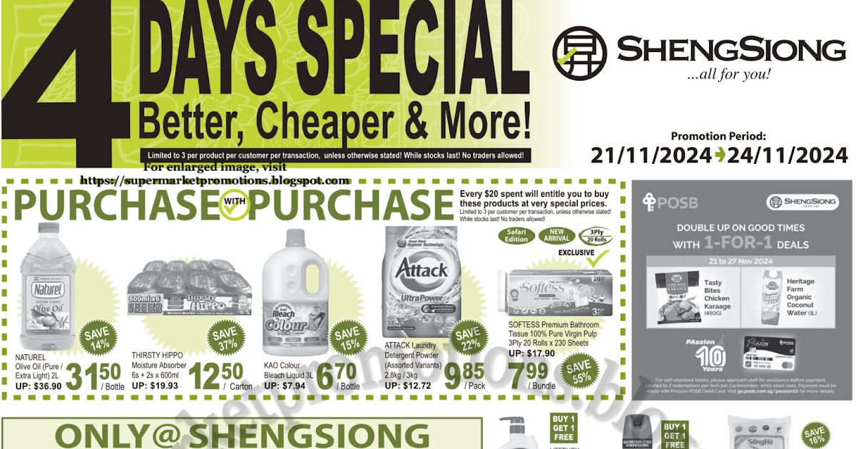 Sheng Siong 4 Days Special Promotion 21 24 November 2024