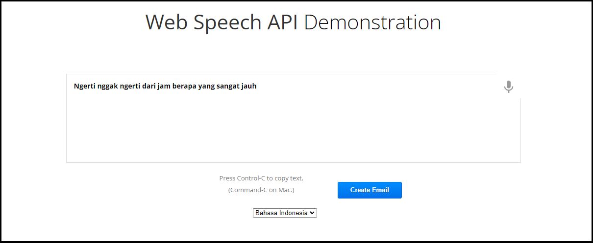 ubah suara jadi teks bahasa indonesia di web speech api dari google