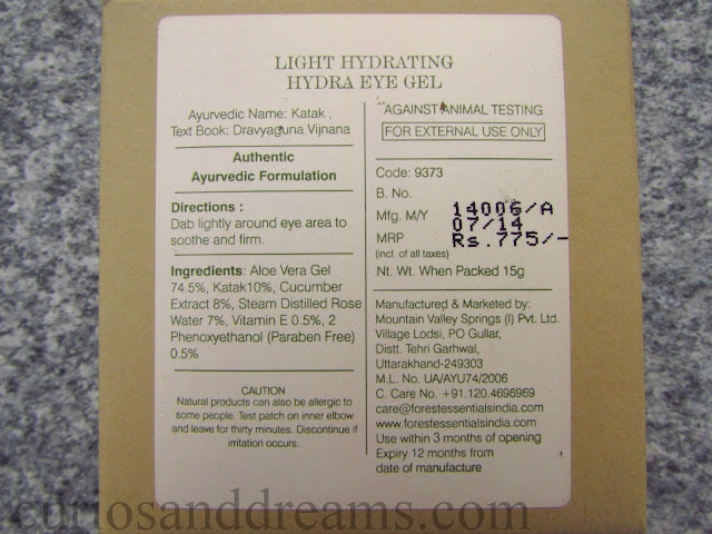 Forest Essentails Light Hydrating Hydra Eye Gel review