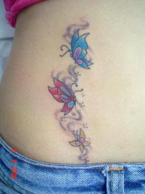 butterflies tattoos - hips tattoos