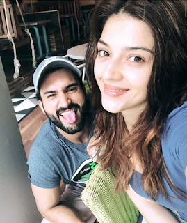 Mehreen Pirzada with Cute Smile with her Brother