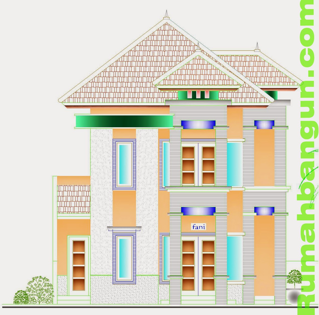 Desain Rumah Minimalis 2 Lantai Autocad Gambar Desain Rumah