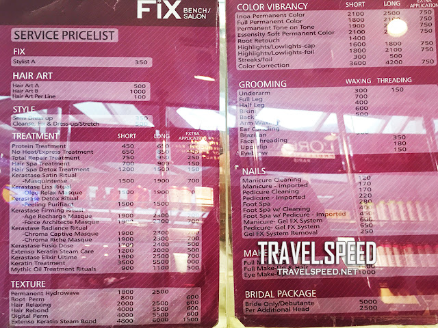 Bench Fix Salon - Travel Speed