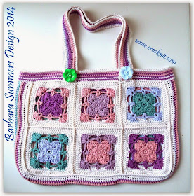 crochet tote bag, market bag, afghans, square motifs,