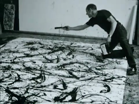 Jackson Pollock photo painting in action