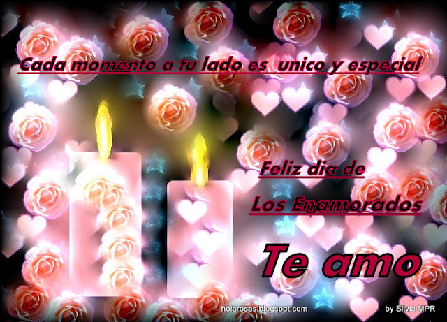  dia de los enamorados ,tarjeta romanticas , frases ,ilustracion corazones velas de amor rosas.jpg